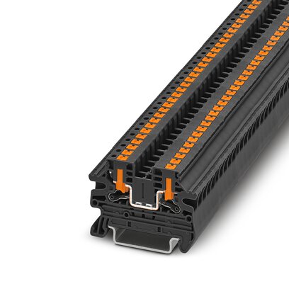 Phoenix Contact Feed-Through Terminal Block; PTV 2.5 BK ; 20A; 600V; 1-Level; #26 - #12; Push-In - Horizontal Entry Connection; Black